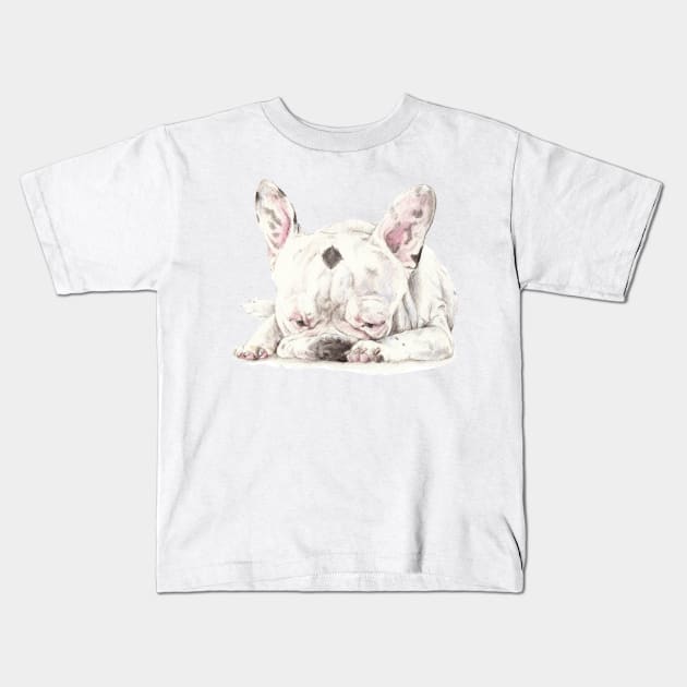 Frenchie Kids T-Shirt by wanderinglaur